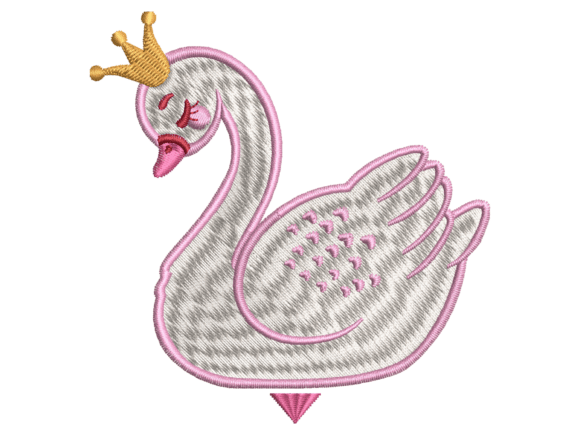 Elegant Crown Swan Embroidery Design Review