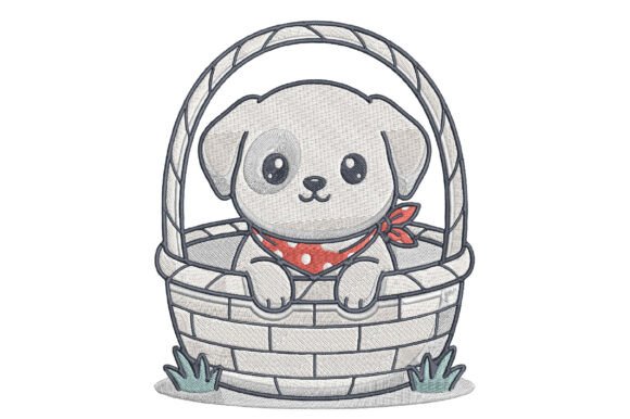 Puppy in Basket Embroidery: A Seller's Review